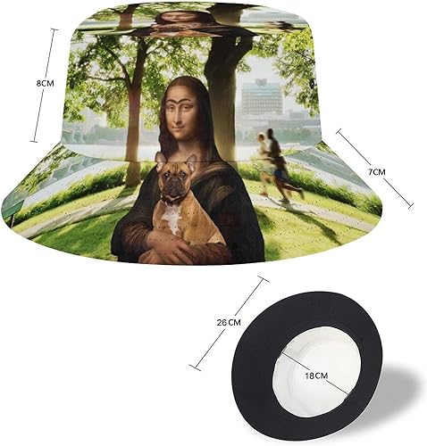 Miniatura 4 de Mona Lisa - Sombrero de pescador para mujeres y hombres, unisex, de algodón, de ala ancha, sombrero de sol para exteriores, verano, viajes,