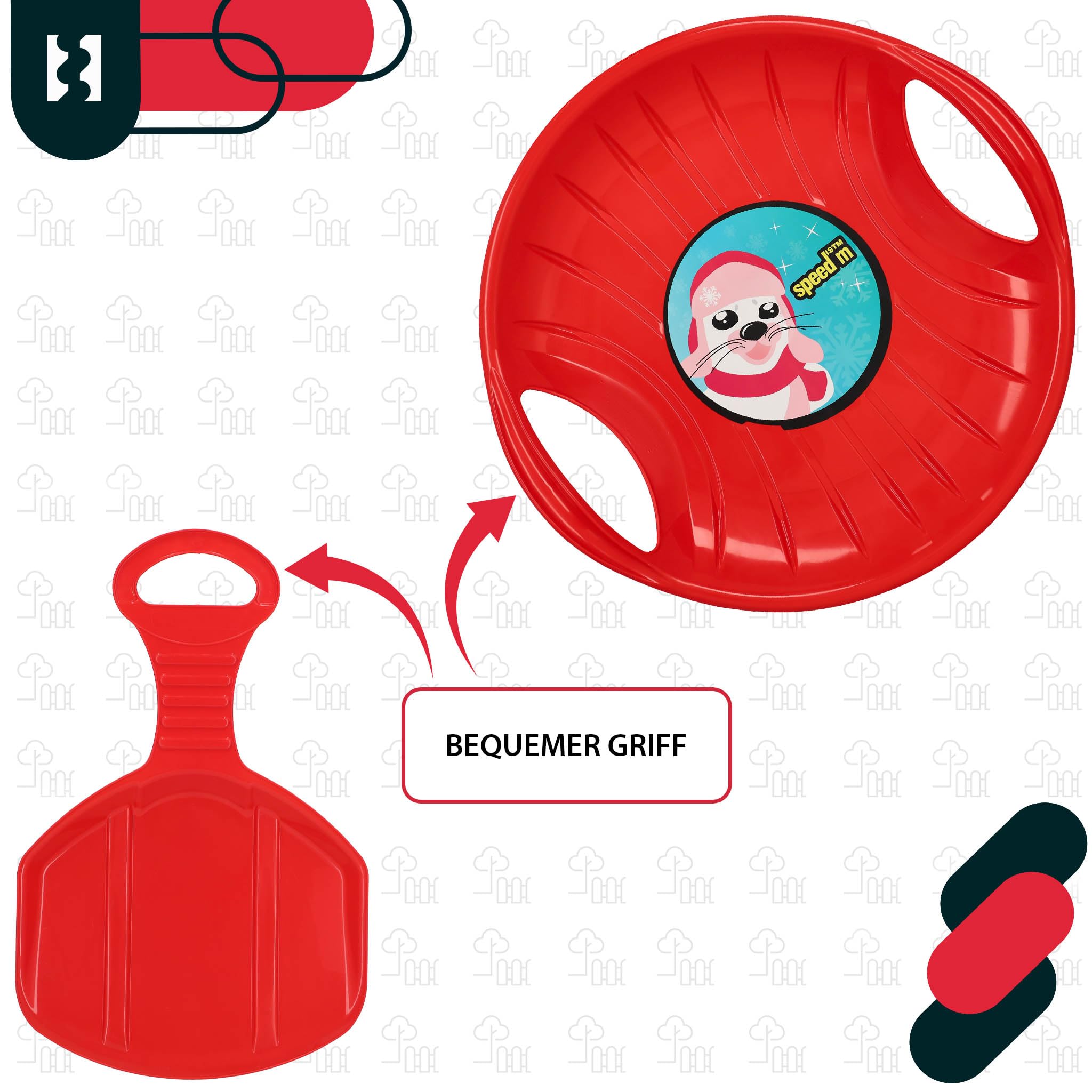 KOTARBAU® Sneeuwschijf Set - Kunststof - 60 cm - Groen - Schotel Slee Plastic - 34x53 cm - Sneeuw Slee - Rodelen - Lichtgewicht - Voor Kinderen En Volwassenen - Bobsleeën - Sneeuwglijder KOTARBAU® Sneeuwschijf Set - Kunststof - 60 cm - Groen - Schotel Slee Plastic - 34x53 cm - Sneeuw Slee - Rodelen - Lichtgewicht - Voor Kinderen En Volwassenen - Bobsleeën - Sneeuwglijder