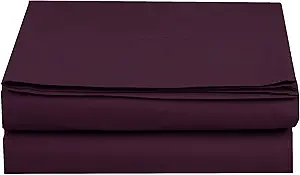 Luxury Flat Sheet on Amazon Elegant Comfort Wrinkle-Free 1500 Premier Hotel Quality 1-Piece Flat Sheet, King Size, Purple