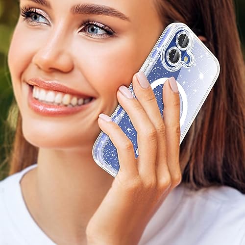 Miniatura 56 de Funda con purpurina diseñada para iPhone 15 Pro Max, con [2 unidades] protector de pantalla y [paquete de 3] protector de lente de cámara brillante