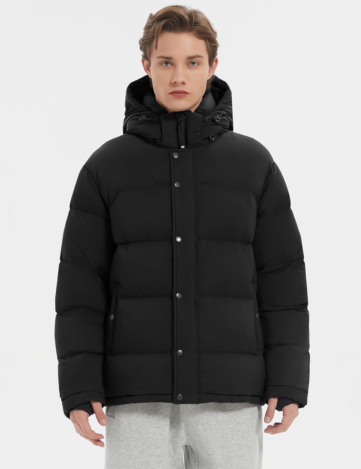 Orolay Men's Puffer Down Jacket with Detachable Hood Versatile Quilted Thicken Winter Jacket - Image 4