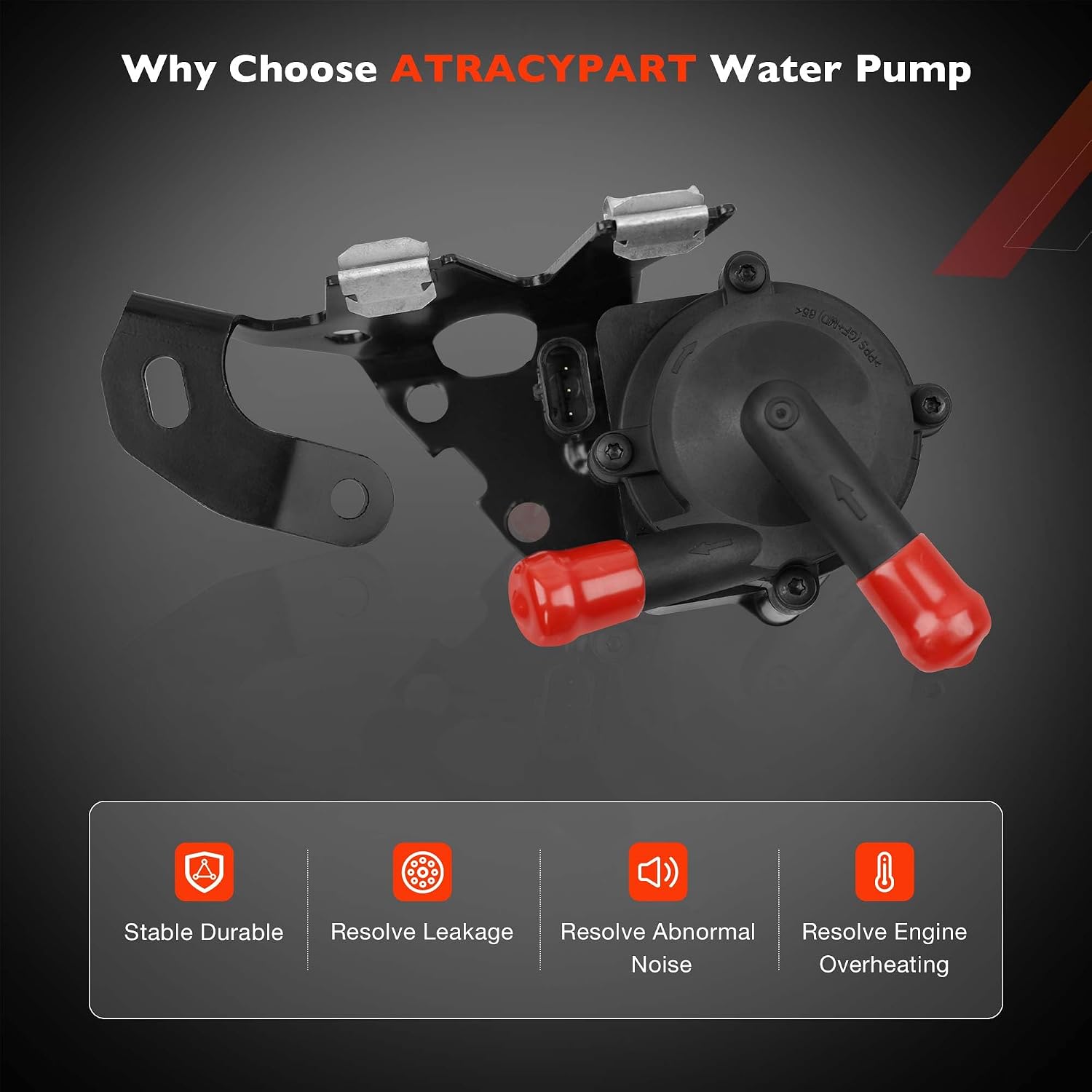 Engine Auxiliary Water Pump with Bracket- Compatible with Mini Cooper S R55 R56 R57 R58 R59 R60 R61, Replace for# 11537630368 41560E