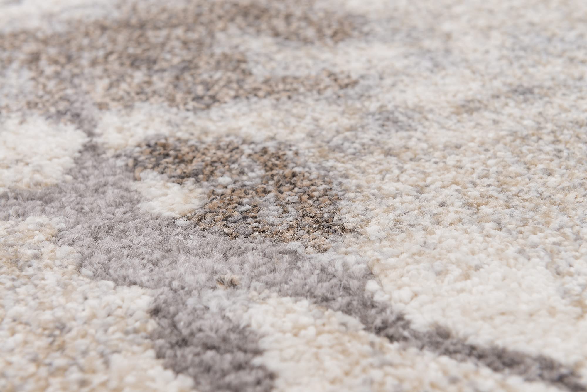 the carpet Marla - Tapis de Salon Moderne et élégant - Poils Courts épais - Effet Naturel - Abstrait - Naturel - 160 x 230 cm