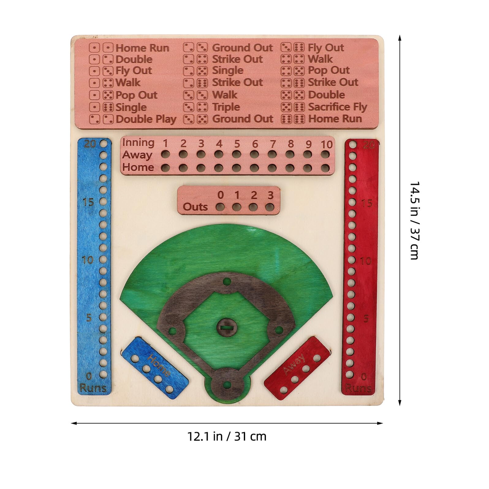 Hemobllo Gioco da Tavolo Baseball in Legno Design Vivace e Portatile per Feste e Festival Gioco Creativo da Tavolo per Divertimento e Socializzazione