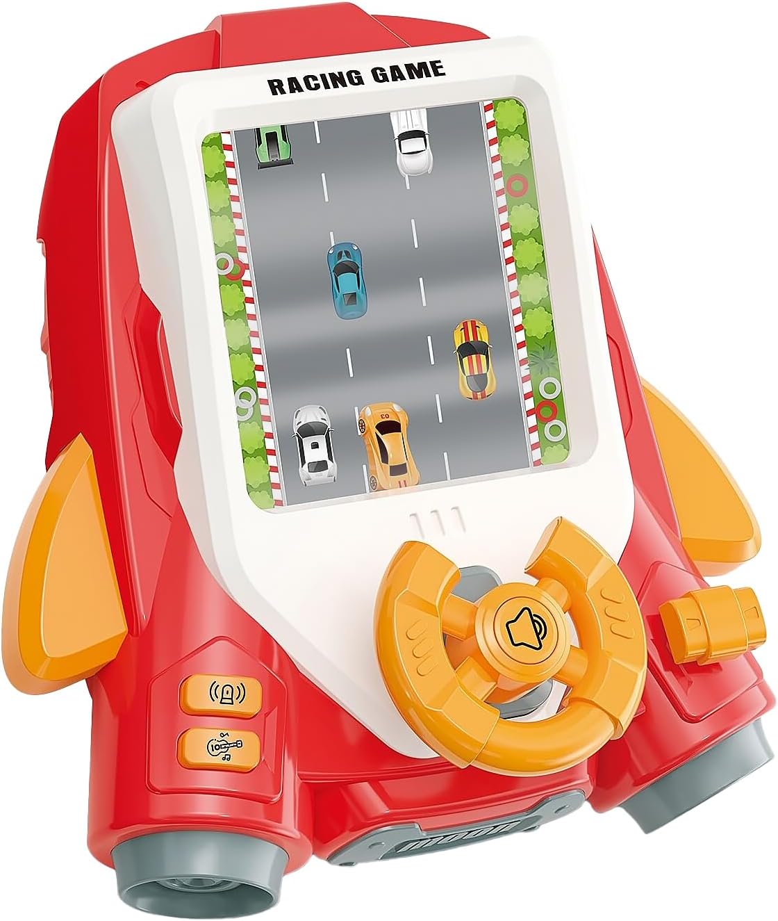 Kiddie Play キッズ レーシングカー ハンドルトイ - ライトとサウンド付きインタラクティブドライビングシミュレーター - 幼児に最適 - カーシートやホームプレイのための楽しいゲーム