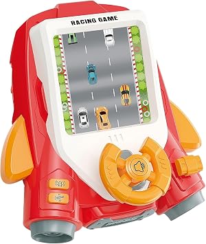 Kiddie Play Racing Car Game Steering Wheel Toy for Kids | Interactive Driving Simulator, Lights and Sounds, Toddlers Car Seat & Home Play