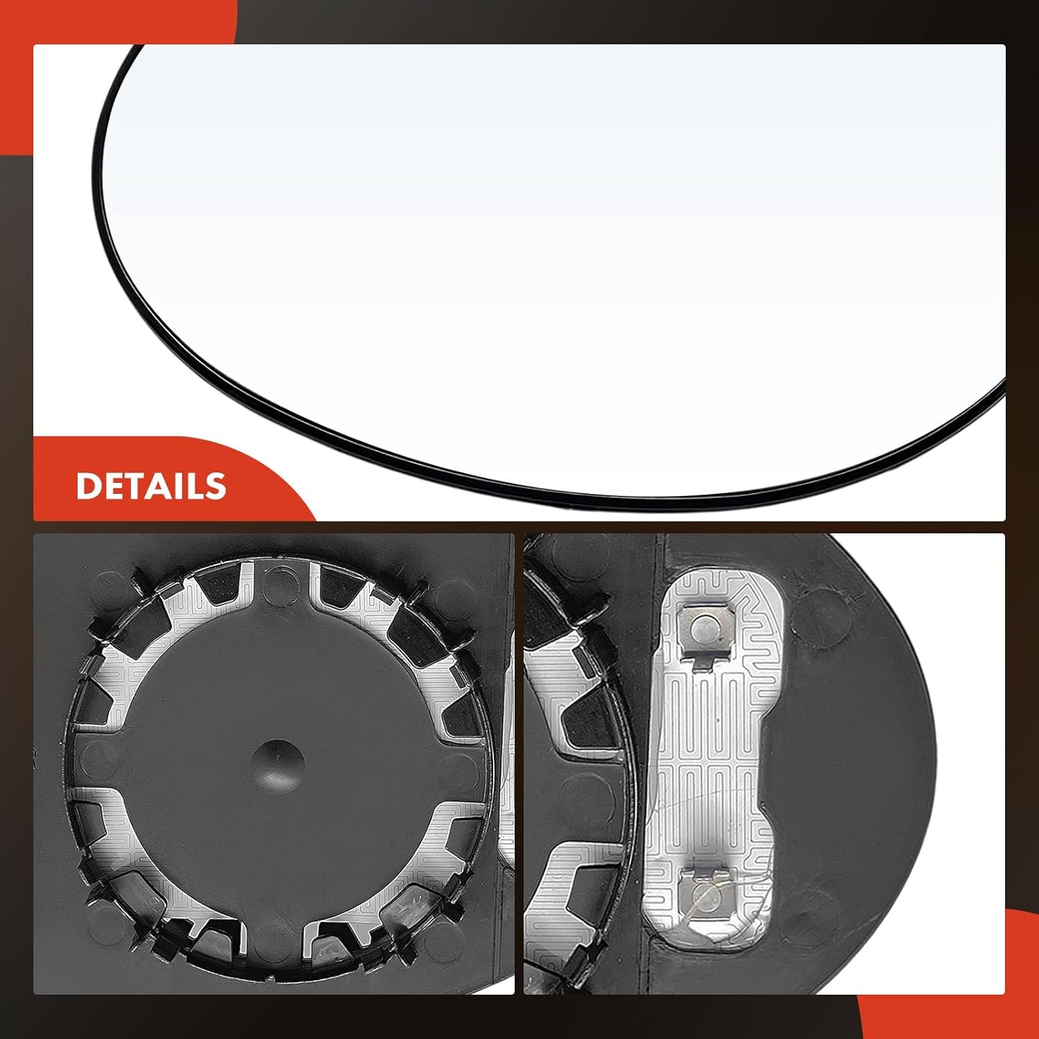 A-Premium 2-PC Driver and Passenger Side Heated Mirror Glass with Backing Plate Compatible with Mini Cooper 2007-2015 - Exterior View Flat and Convex Mirror