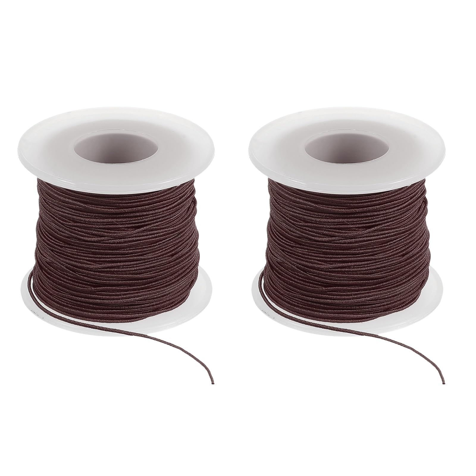 PATIKIL Elastic String for Bracelet 164 Ft/50 Meter Length 0.8 mm Dia, 2 Roll Sturdy Stretchy String Cord for Jewelry Making Necklace Beading Craft DIY, Brown