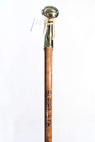 Bastón para caminar – Bastón original de Bubba Stik estilo "clásico" con mango de jamón de latón. Fabricado en Texas por Real Texans. (caoba, 36