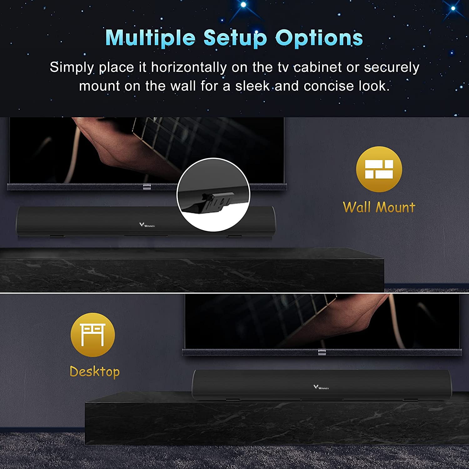 Zeerkeer Barra de Sonido para TV,80W Barra de Sonido con Subwoofer Bluetooth 5.0 Sonido Tecnología DSP Envolvente 3D Soundbar Home Cinema Compatible con Óptica y Audio USB/HDMI ARC/AUX in USB
