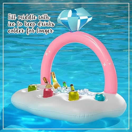 Miniatura 3 de Hielera y flotador de anillo para despedida de soltera  Flotadores de piscina de despedida de soltera  Barra flotante para despedida de soltera
