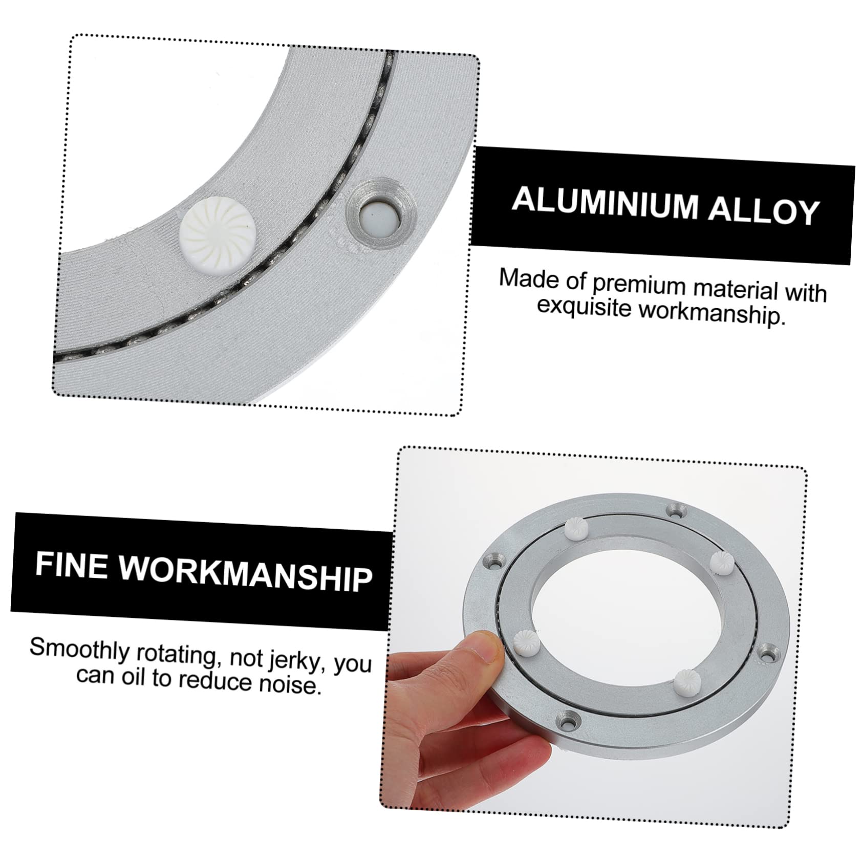 Plato Giratorio de Aluminio para Mesa de Comedor Base Giratoria Lisa 360 Grados Herramienta para Banquetes y Restaurantes Uso Doméstico Diseño Práctico
