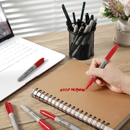 Miniatura 7 de Epakh Paquete de 200 marcadores permanentes a granel, marcadores permanentes de punta fina, marcadores impermeables a prueba de manchas, funciona en