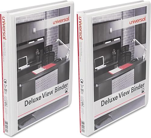 Miniatura 5 de Universal UNV20701 - Carpeta con 3 anillas inclinadas en D de 0.5 pulgadas y capacidad de 11 pulgadas x 8.5 pulgadas, color negro