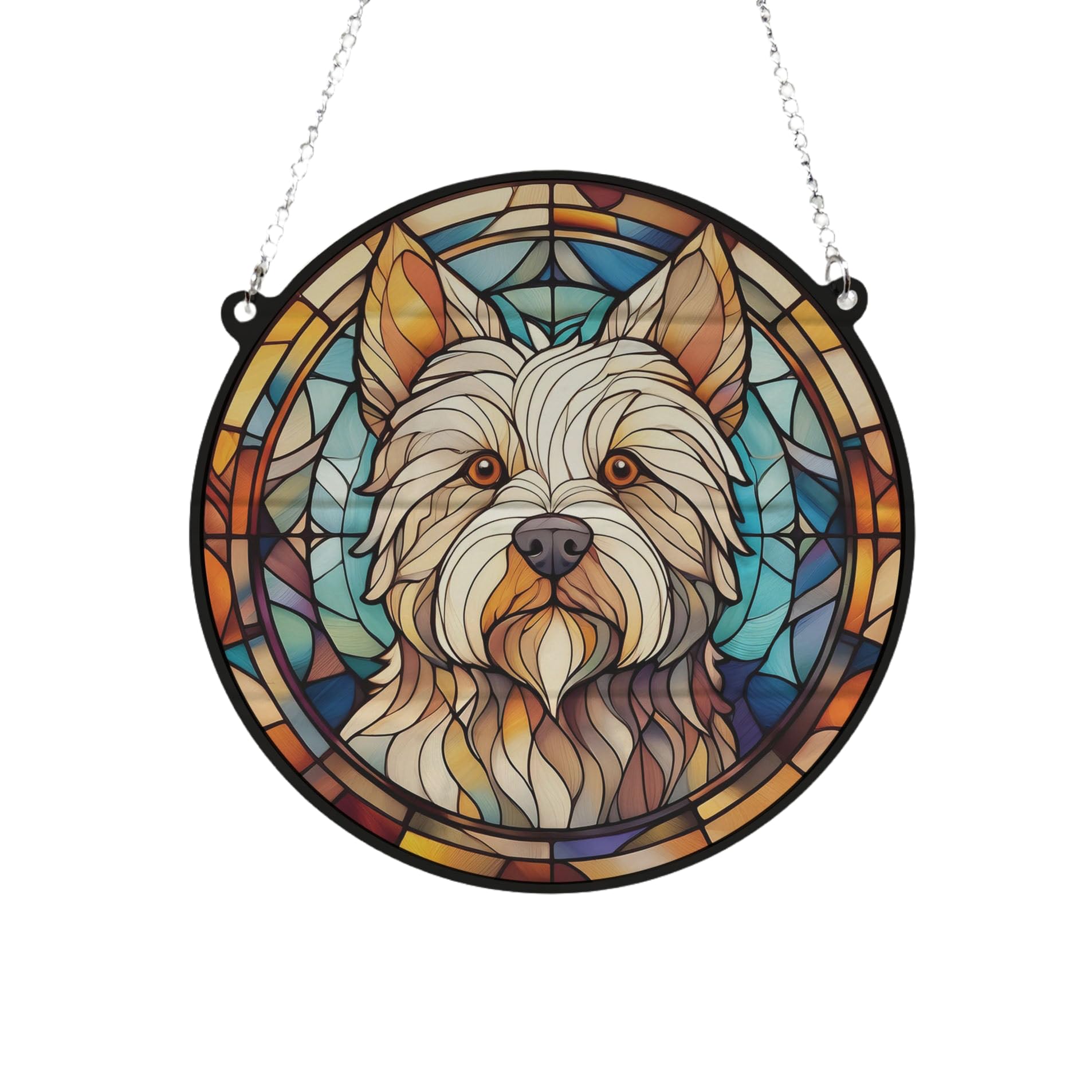 West Highland Terrier Stained Glass Effect Suncatcher Gift for Dog Lovers - 19cm