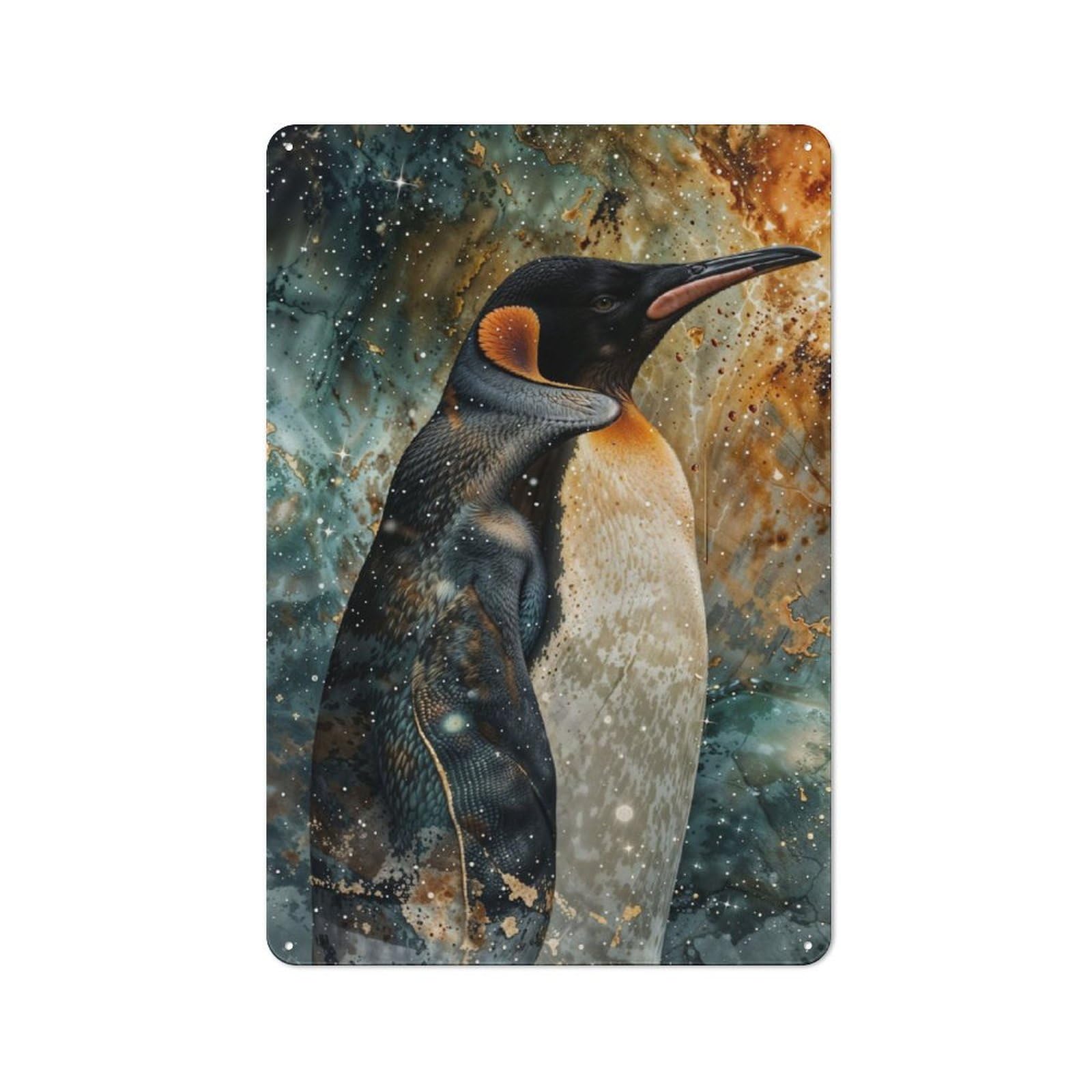Junmoney Cosmic Penguin Vintage Metal Sign 30X20cm For Dining Room Or Kitchen, Suited To Home Decor Collectors