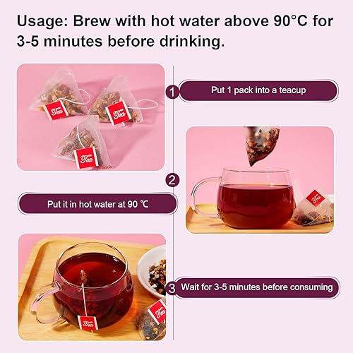 Miniatura 6 de Té de rosa e hibisco, té de espino, bueno para el bazo y el estómago, beneficioso para la salud del corazón, sin cafeína, di adiós a la grasa,