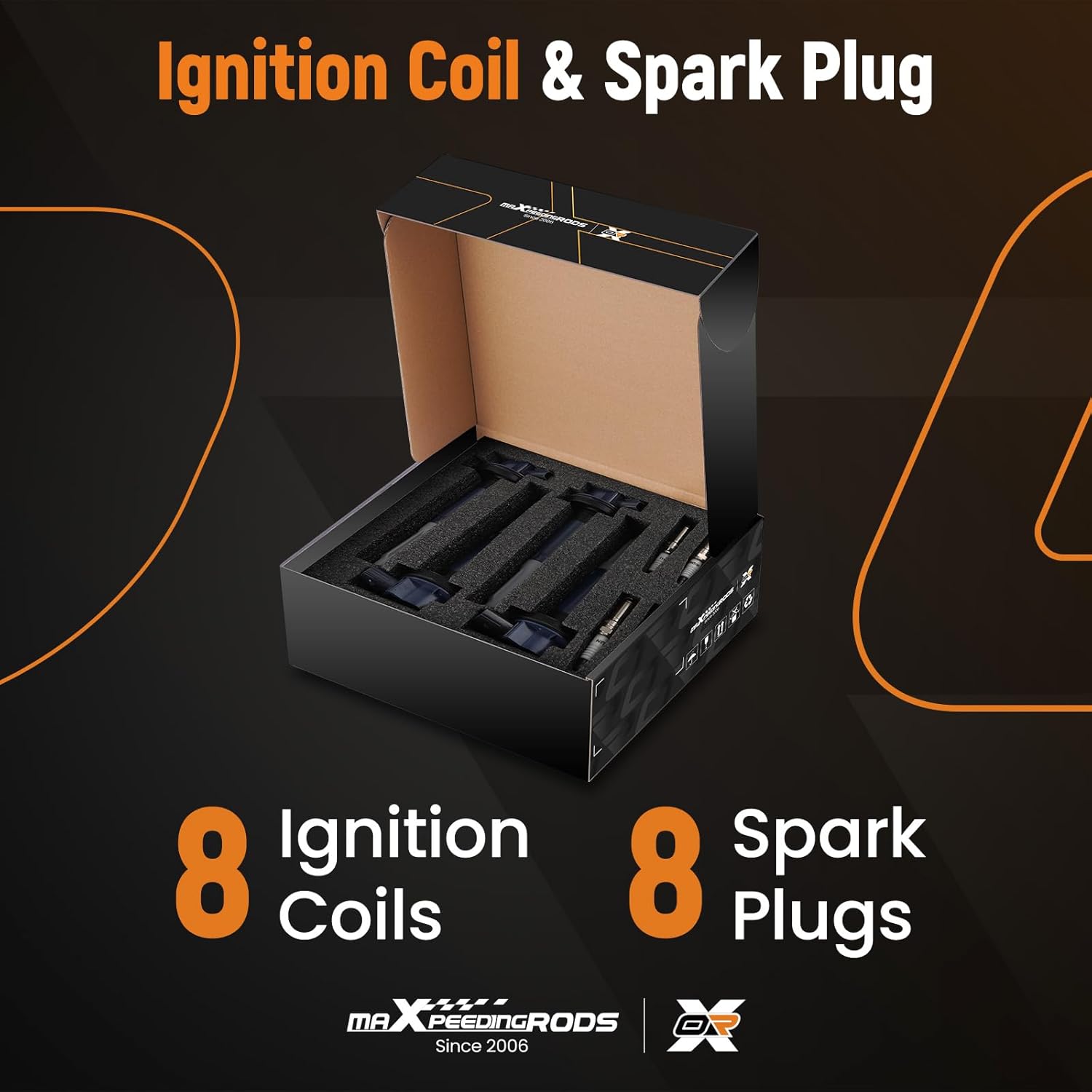 maXpeedingrods UF622 Set of 8 Ignition Coil Pack and Iridium Spark Plugs Fit for Ford F-150 Mustang V8 5.0L 2011-2015, Ignition Coil Kit Replaces UF-622