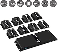 Vista 2 de SIIG Divisor extensor HDMI 1080p sobre CAT5e/6 Ethernet 1 en 8 salidas 130 pies - Extensor de 8 puertos, extensión IR y paso EDID (CE-H24811-S1)