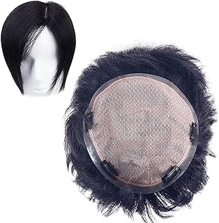 HIYE 部分ウィッグ メンズトップピース 人毛100％ 極薄タイプ 薄毛カバー 自然なつむじ 分け目用 白髪隠れ 軽量 通気性 頭頂部カバー おでこカバー ノーカットタイプ (20×22cm)