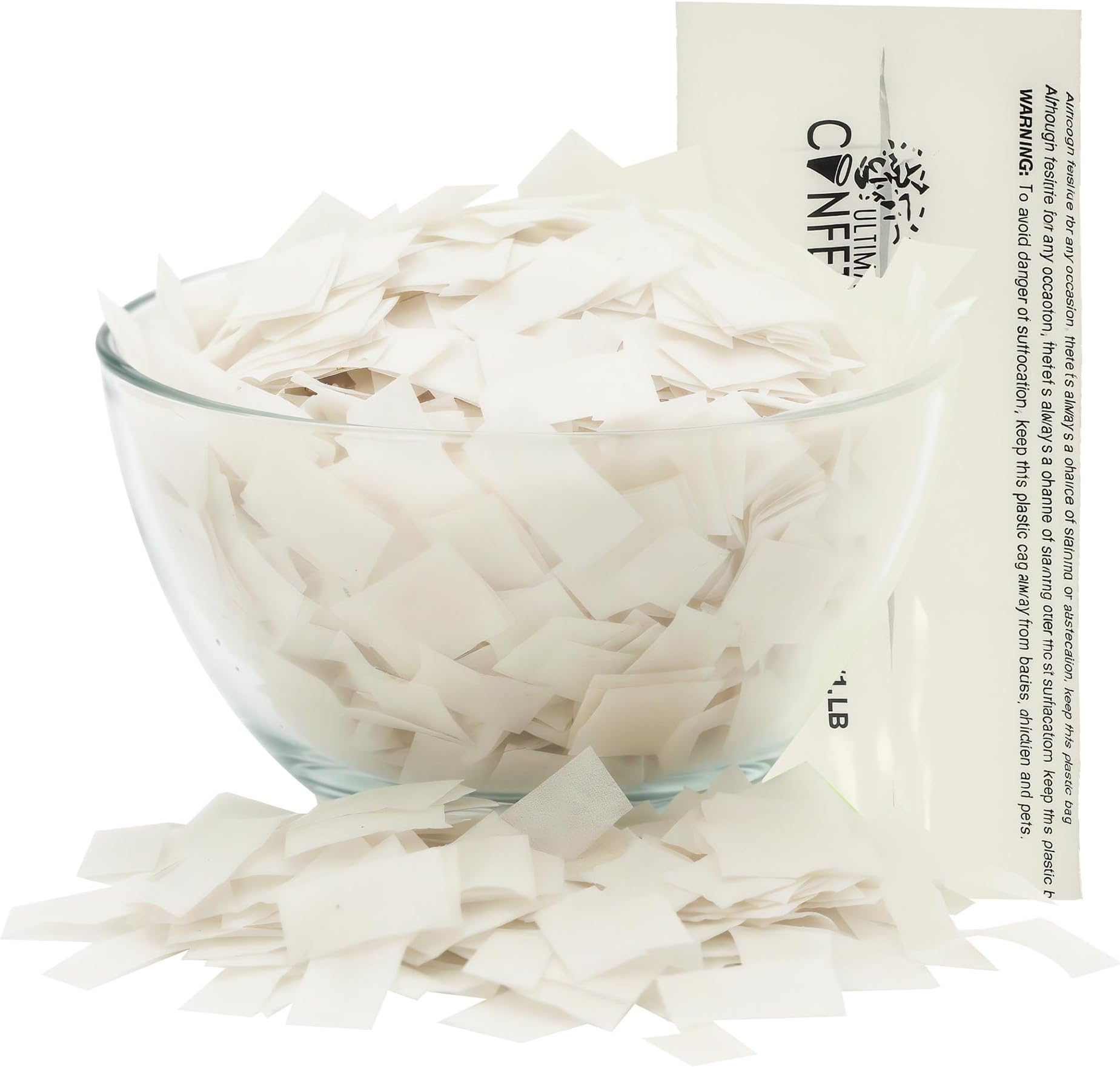 Biodegradable Dissolving Rice Paper Confetti –Rectangular Flame-Resistant and Water-Soluble Paper Confetti for Cannon and Launcher use – Best for Celebrations - 1 lb, 16 oz