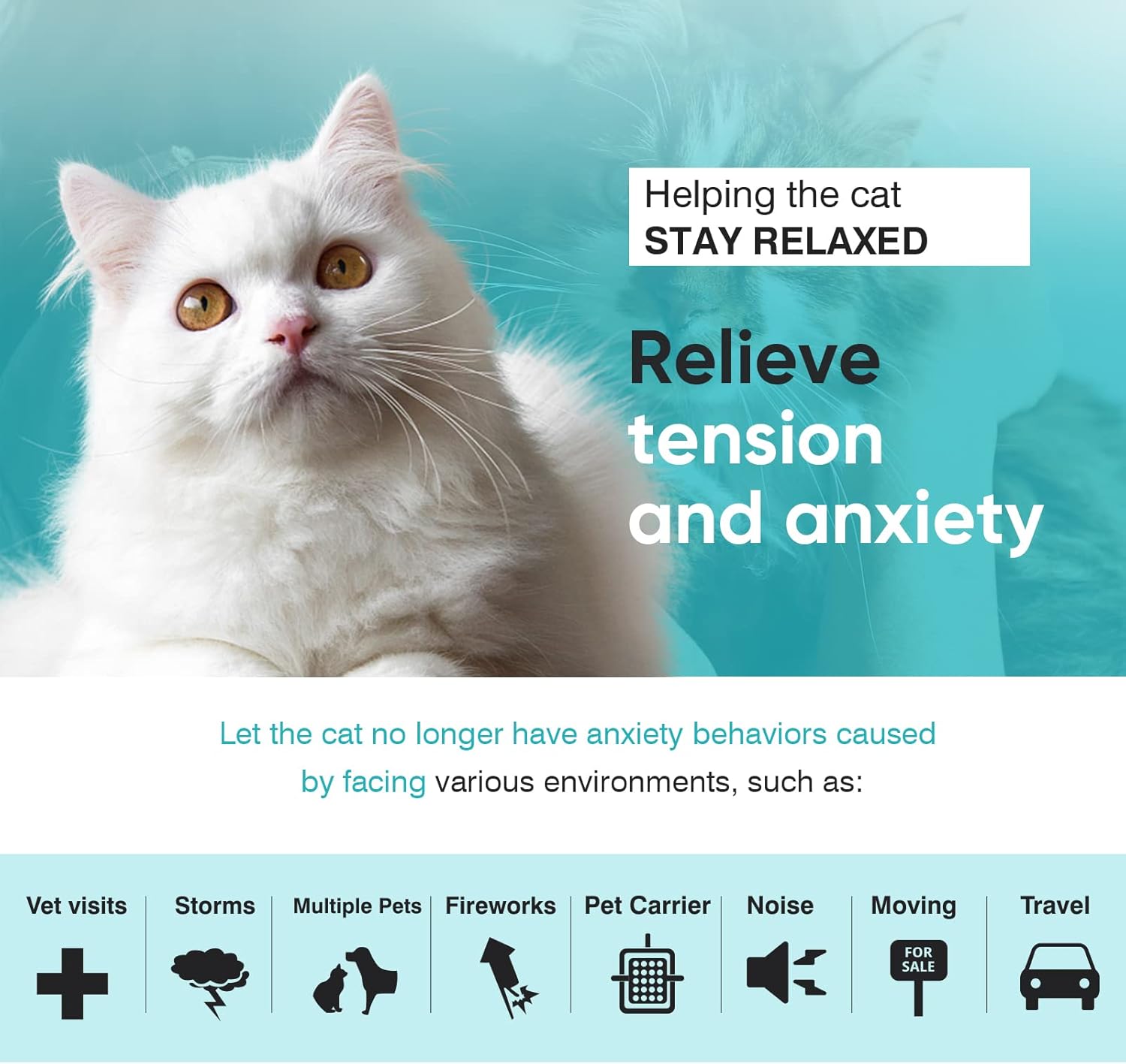 Calming Collar for Cats 4 Pack Calming Cat Collars Anxiety Relief Lasts 30 Days Pheromone Collar for Cats Adjustable Appeasing Calming Collar For Kitten Kitty Calm Collar Cat Make Comfortable Relaxed : Pet Supplies