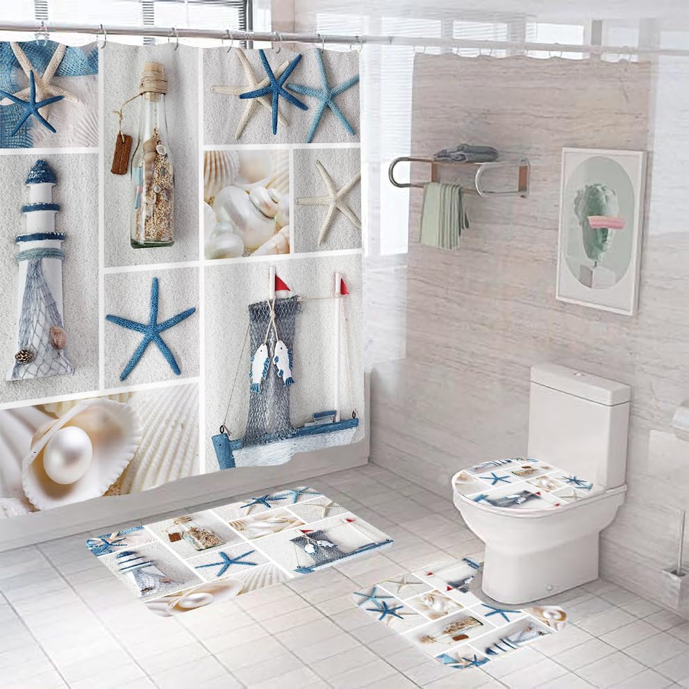 Tapis de douche phare 50x80cm pour une salle de bain marine propre et sécurisée