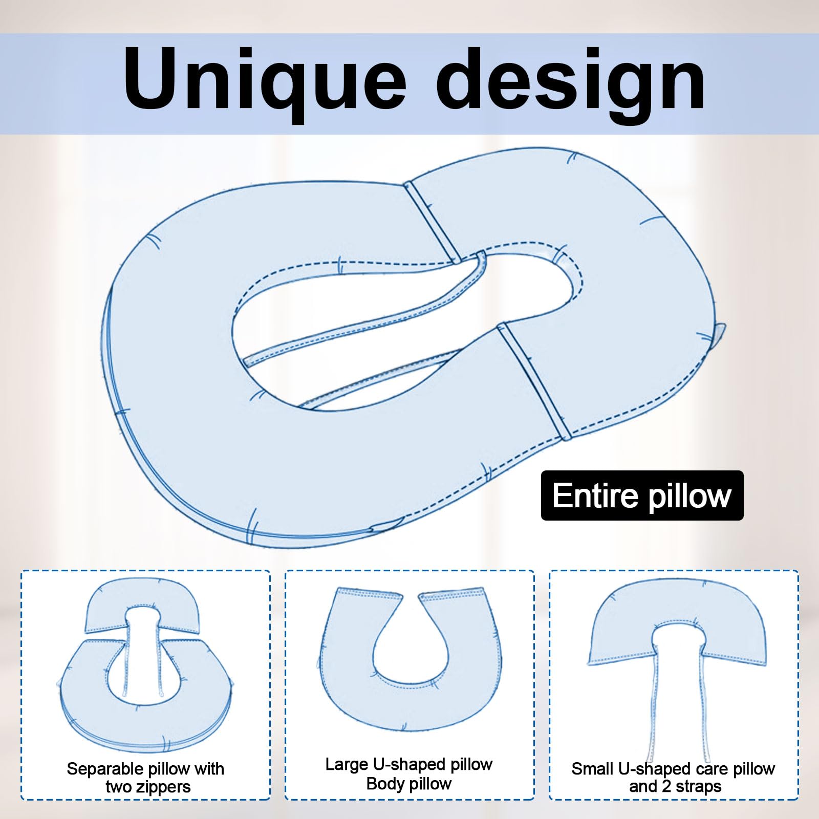 Cojín de Lectura para Cama y sofá,Almohada de Lectura Cama,Grande cojín de Respaldo con Cuello Desmontable, cojin Lectura para Adultos,Almohada de Apoyo para Leer,Relajarse,Descansar