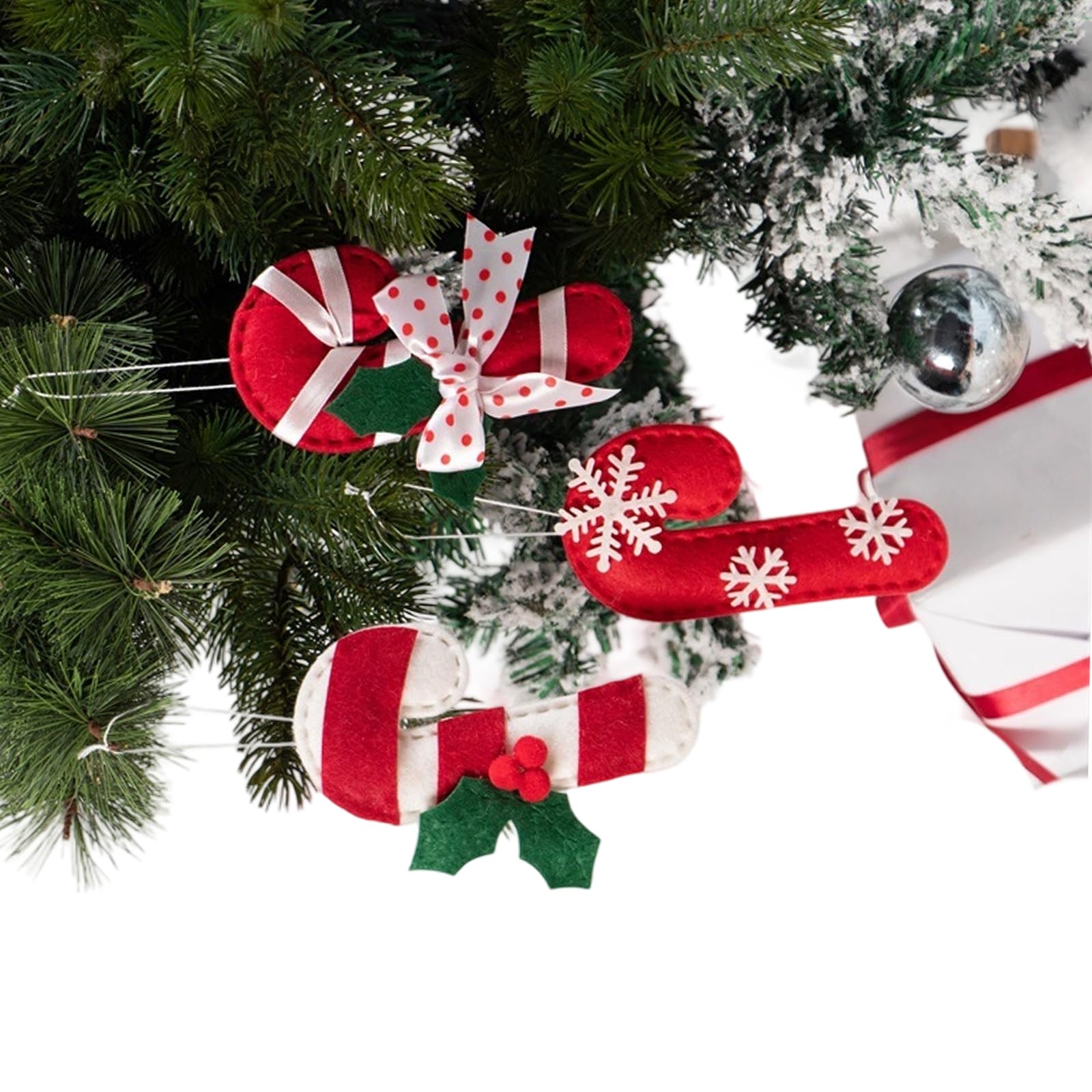 Nucelit Christmas Tree Ornament Cartoon Fabric Santa Reindeer Snowman Hanging Decoration for Mantels Wreath Holiday Decoration Fabric Holiday