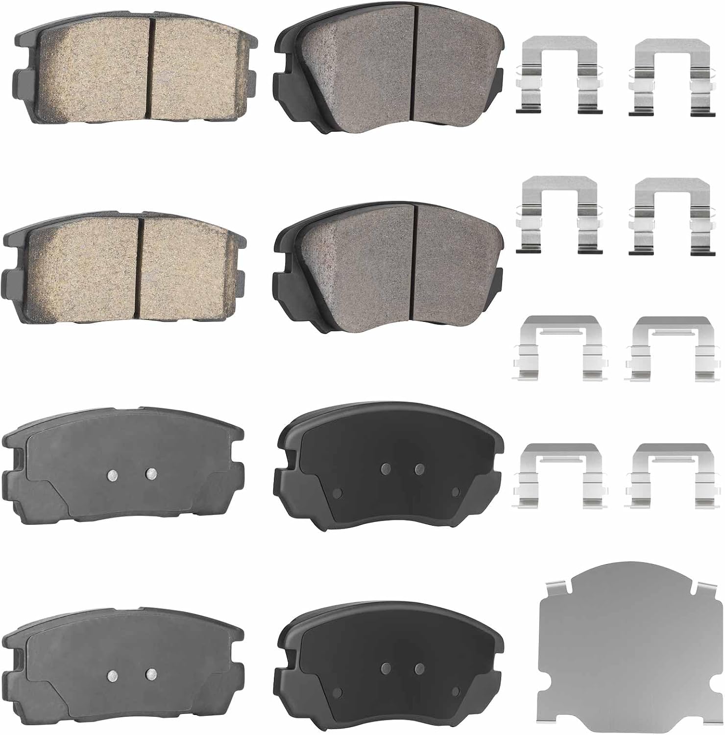 8PCS Rear Semi-Metallic & Front Ceramic Brake Pads Set Fit for Chevy Equinox 2010-2017 for GMC Terrain 2010 2011 2012 2013 2014 2015 2016 2017
