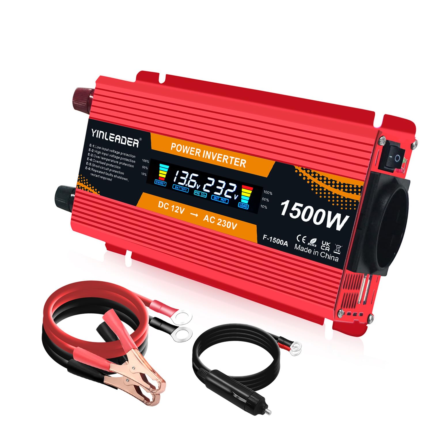 Invertitore 12V A 230V Yinleader 650W - Convertitore Tensione Per Auto E Campeggio - Foto 5