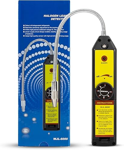 Detector de fugas de freón WJL-6000 Detector de fugas de refrigerante HVAC olfatador de gas halógeno comprobador de fugas halógenas R134a R12 R22
