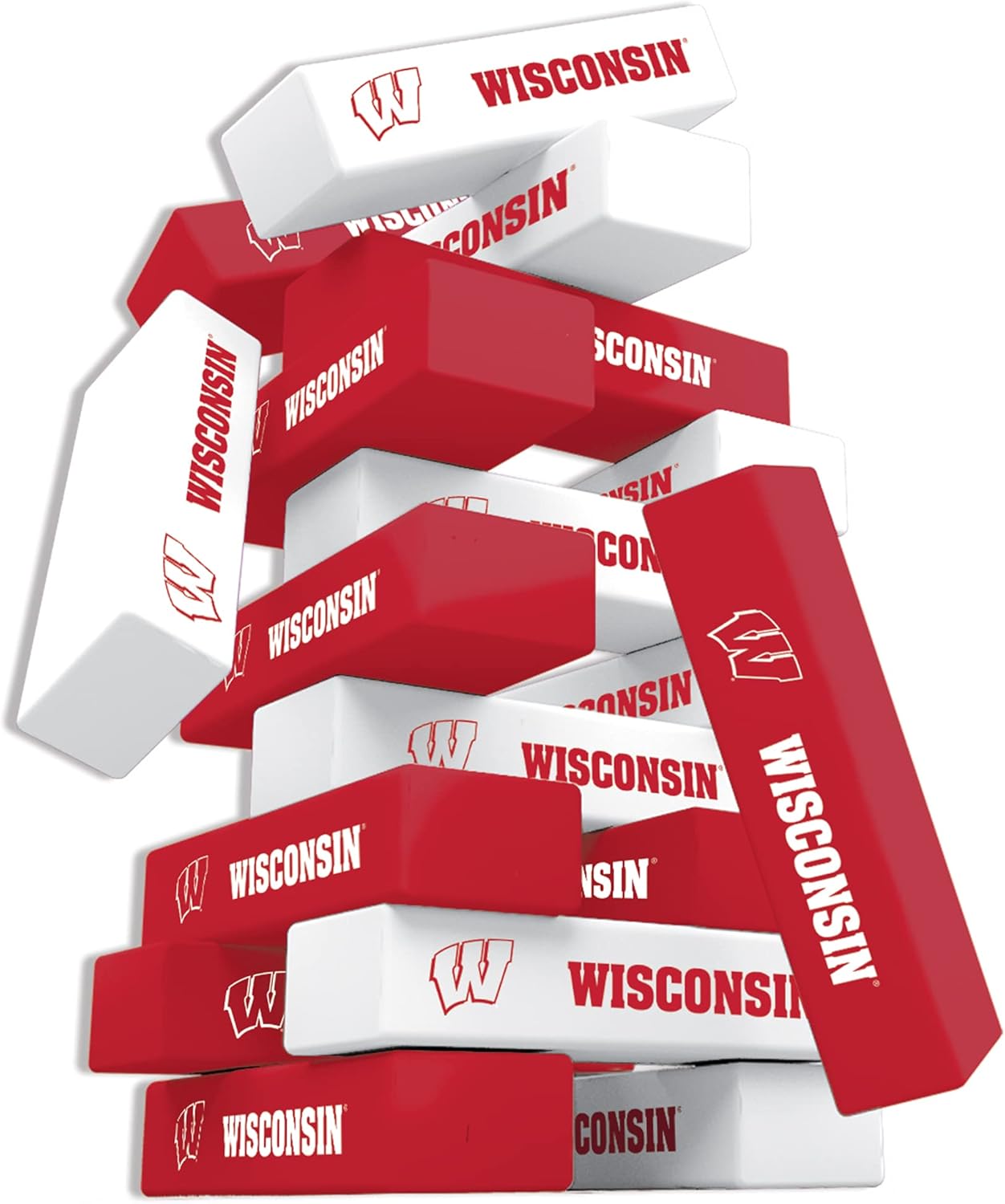MasterPieces Game Day - NCAA Wisconsin Badgers - Officially Licensed Tumble Tower, Real Wood Blocks - Image 4