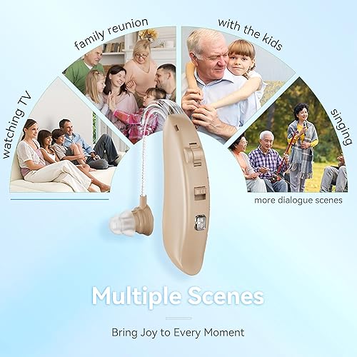 Miniatura 7 de Amplificador auditivo para ayudar a la audición amplificador de sonido de oído recargable con 4 modos de cancelación de ruido estuche de carga y