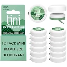 Tini Naturals Mini Travel Deodorant, Aluminum Free, Spring Meadow, 12-Pack | 0.4 oz Each, Natural Deodorant, Talc & Paraben-Free, TSA-Friendly & Pocket-Size, Coconut Oil, Shea Butter & Aloe Vera