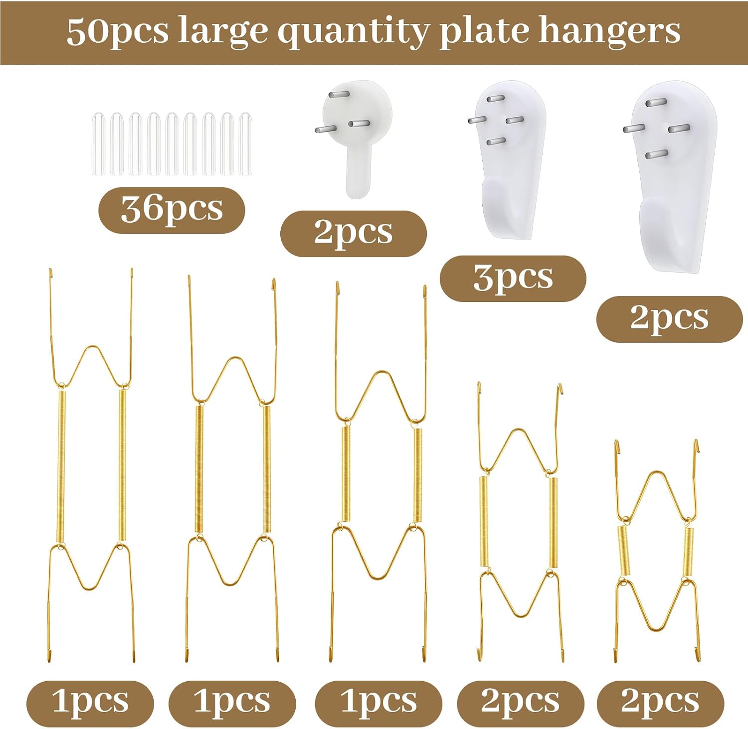 50 Pcs The Wall Plate Hangers Invisible Decorative Plate Holders