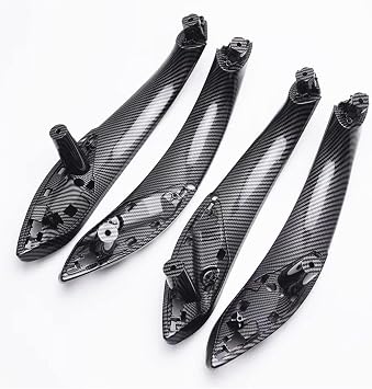 Door Handle Fit for Door Inner Handle F30 F32 B-MW 3. Series 2012-2019 Carbon Fiber Color Interior Handle Cover Replacement Front and Rear Left Right Car Door Handle Color 4 PCS