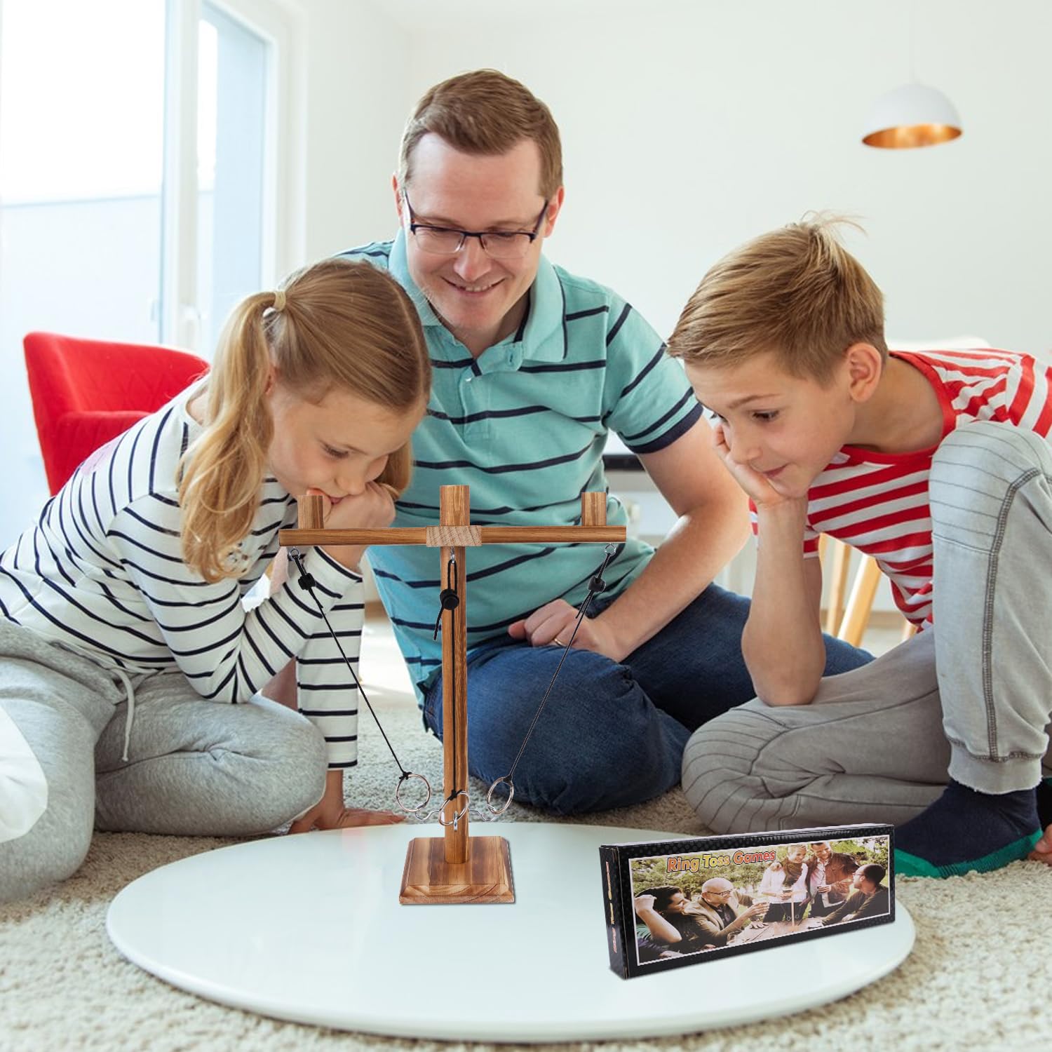 Ringwurfspiel Aus Holz – 8-teiliges Set Für Groß & Klein, Perfekt Für Koordination & Familien-Spaß