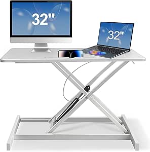 Reposa Pies Oficina Uplite Convertidor De Escritorio Portátil De Pie | Elevador De Escritorio Ergonómico Para Computadora Portátil Y Monitor | Estación De Trabajo Ajustable En Altura Drop Top Desk