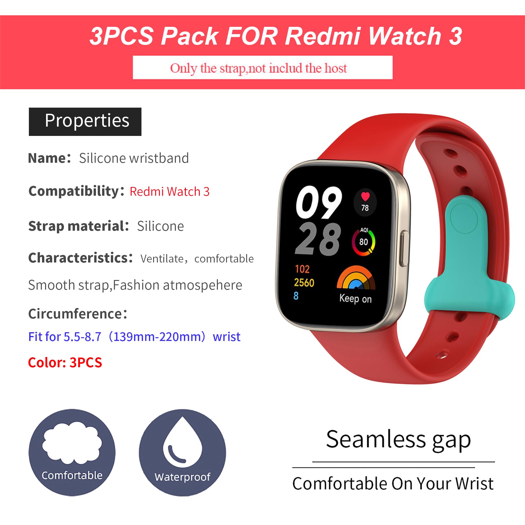 6 Cinturini In Silicone Per Xiaomi Mi Watch Lite - Anti-Perso, Colorati - Foto 3