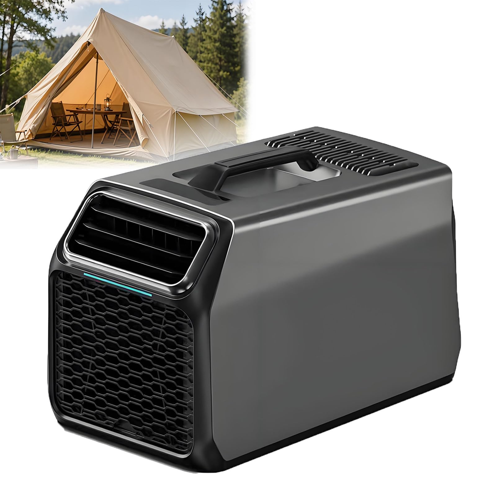 EpyGnom Portable Air Conditioner for Tent Camping, Fast Cooling + Dehumidify + Fan + Sleep Mode + 24h Timer, Low Power Quiet AC Unit for Grow Tents, Dog Houses, Cat Rooms, Small Spaces Grey-800W