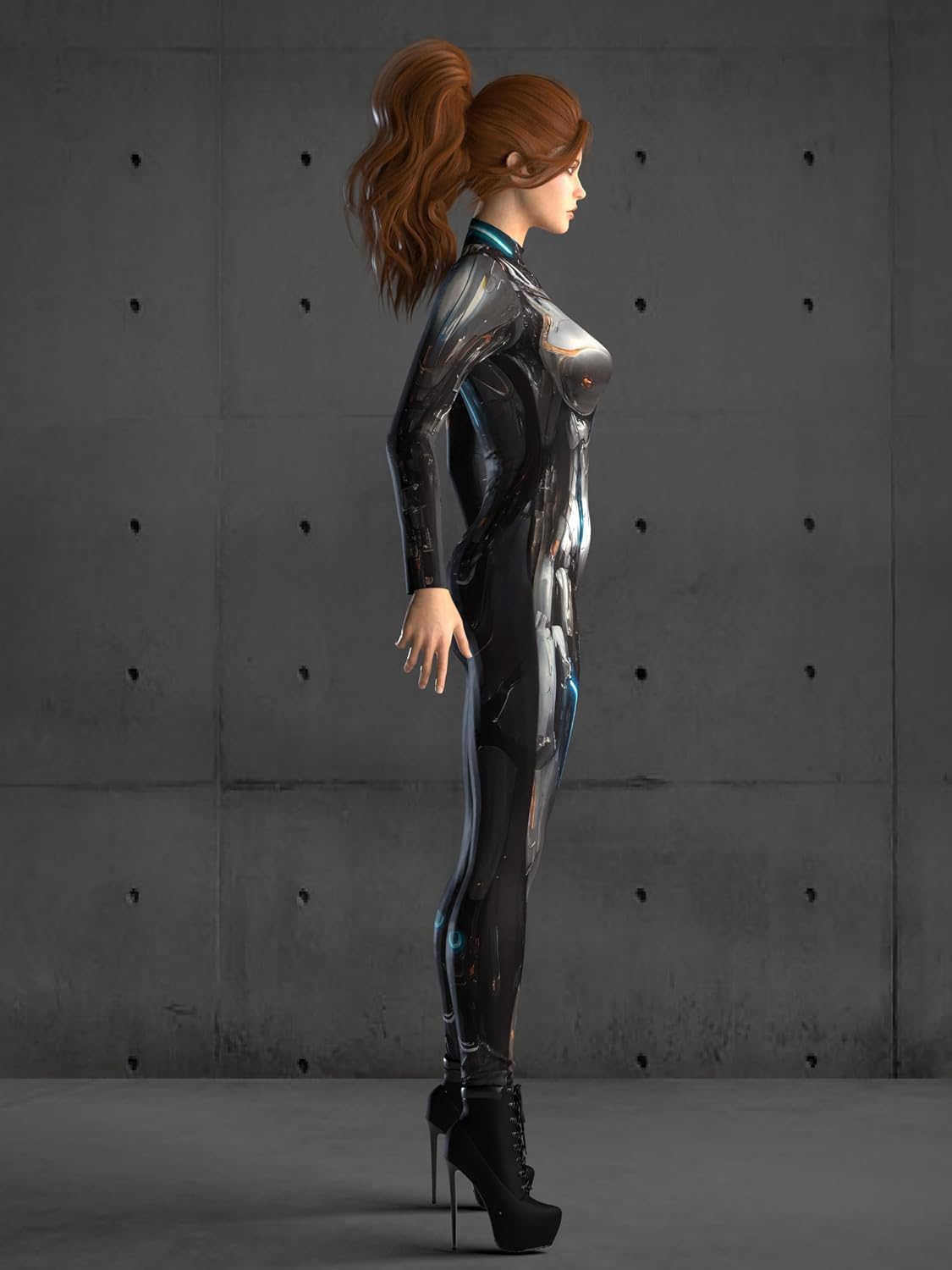 Hautico Premium Performance Costumes for Women, Halloween Futuristic Cyborg Superhero Costumes - Made to Order