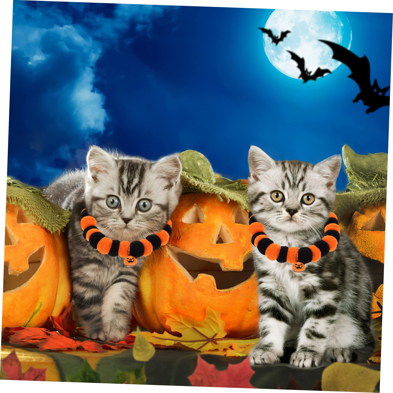 BESPORTBLE 10stücke Verstellbares Katzenhalsband Mit Kürbisglocken Bequeme Dekoration Für Halloween-Partys Weiches Und Sicheres Für Und Kleine Hunde Für Fotoshootings