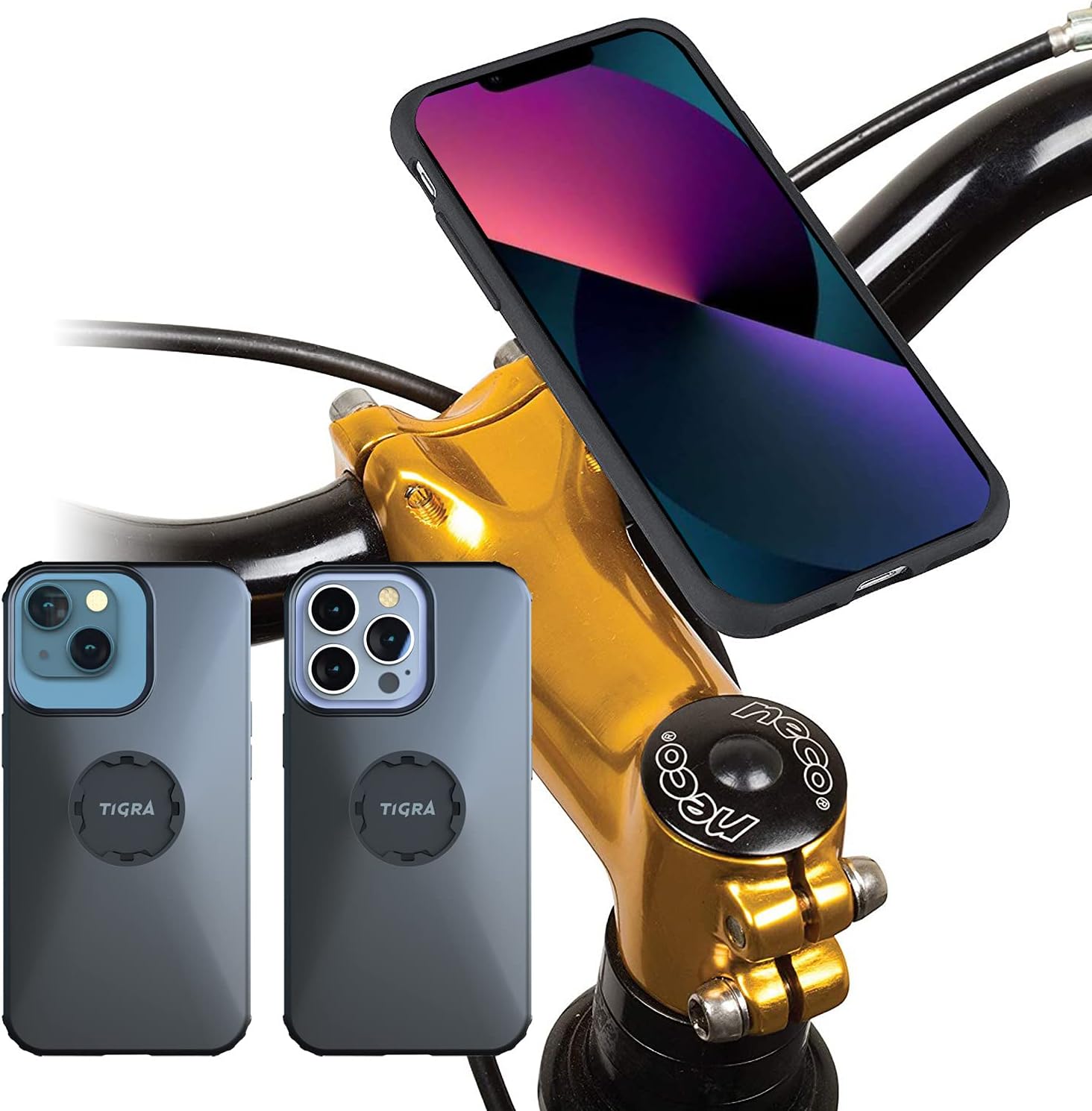 Powered Yoke 40 Motorcycle Nut Mount with TiGRA MountCase for iPhone 8 PLUS (5.5