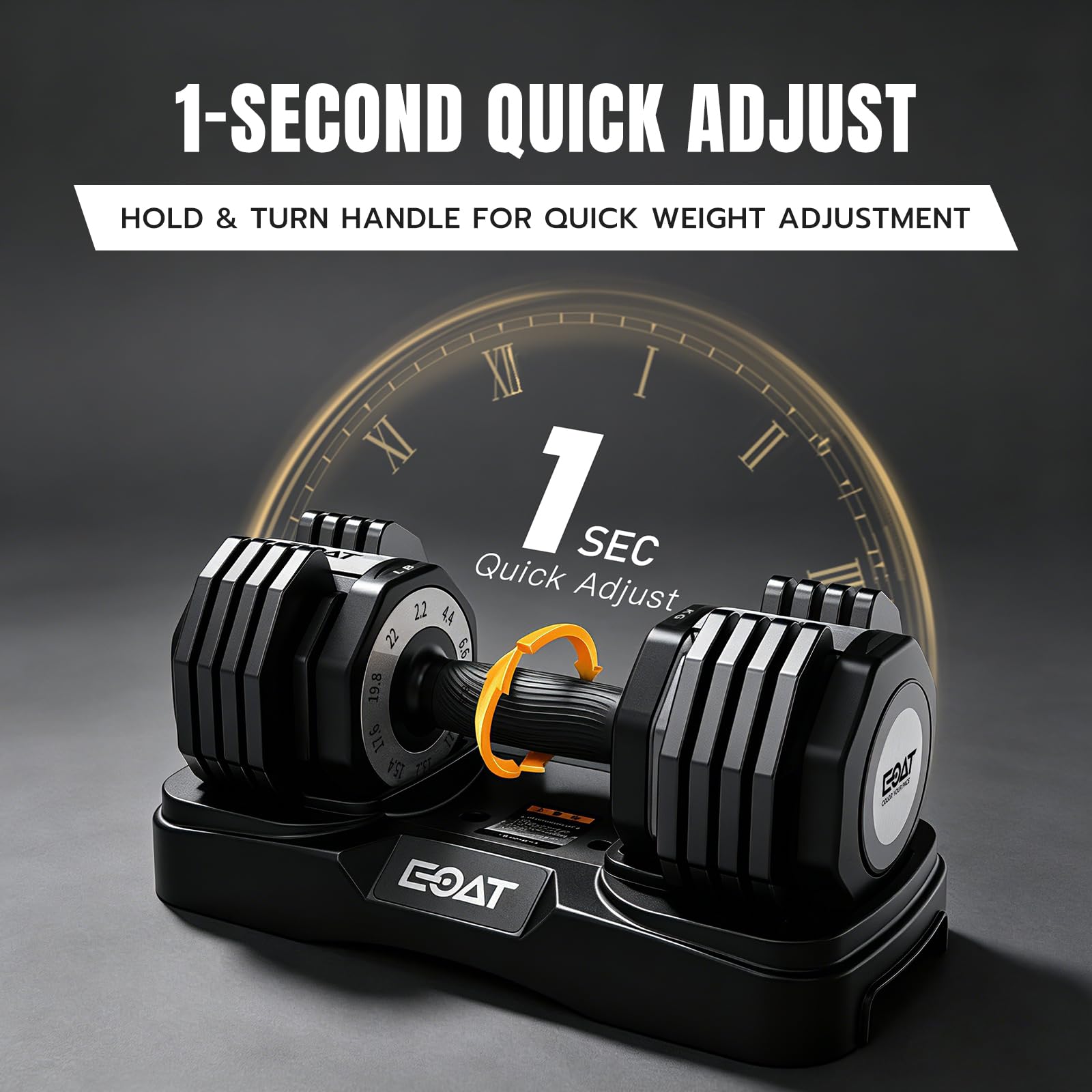 22/33 lbs Pair/Single Adjustable Dumbbells Set, Premium Quick Adjust, 10 in 1 Adjustable Dumbbell Set for Men and Women, Solid Pro-Grade Steel for Home Gym