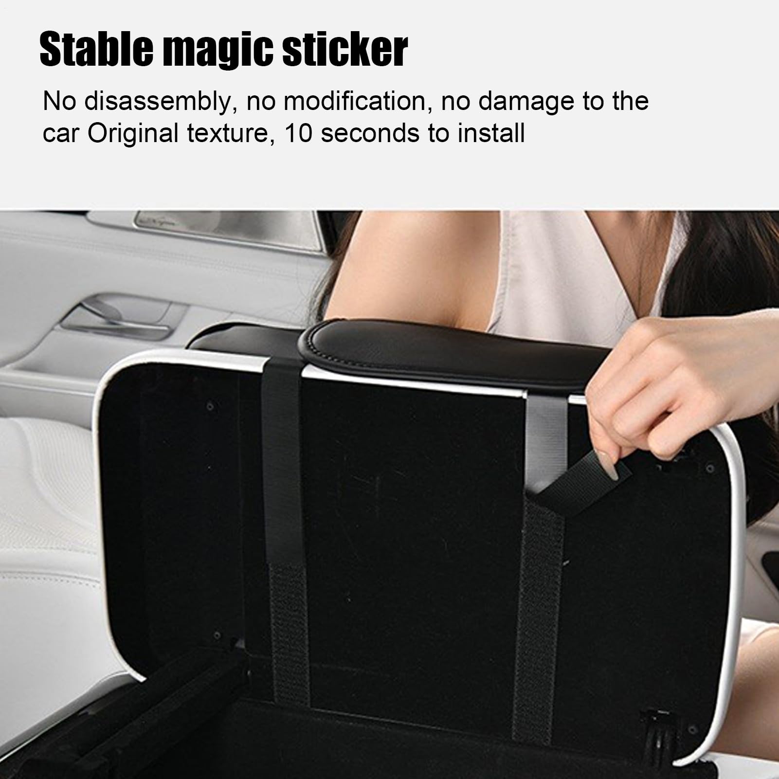 Autoarmruhe -Cover -Pad - künstliche Lederkonsolekissen, Seitentasche Organizer | Ellbogenunterstützung für die Armlehne des Autos, der Becherhalter für Tissue Box, Wasserflasche, Aufbewahrungsaufbewa