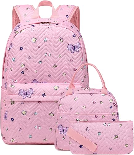 Mochilas escolares para niños y niñas, mochila para escuela primaria, mochilas para niños y niñas, resistentes al agua, Mochila mariposa rosa,