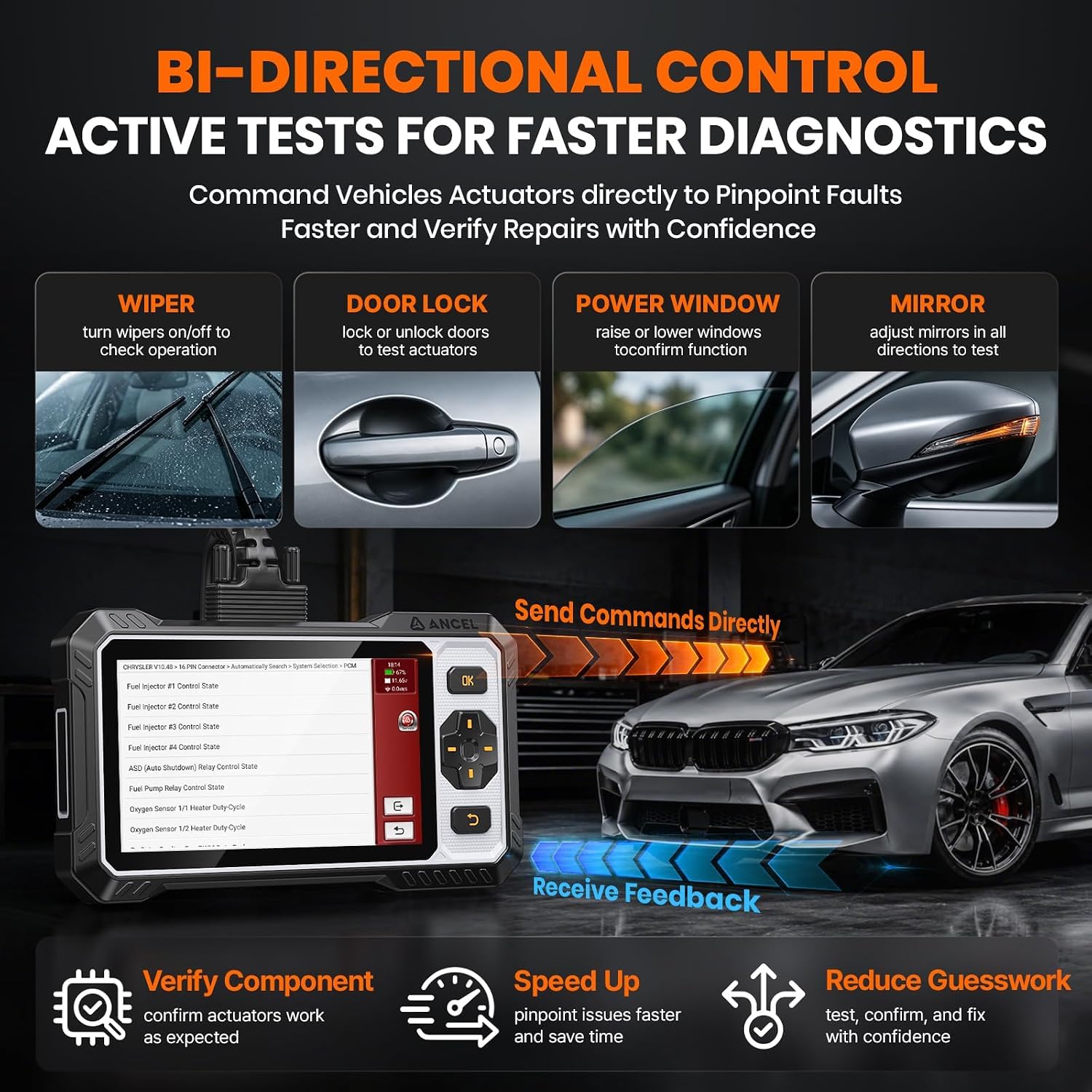 ANCEL FX6100 Bidirektionaler OBD2 Diagnosegerät Alle Systeme Auto Deutsch