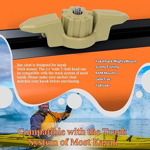 Miniatura 9 de Tacos de anclaje para kayak para montaje en pista de kayak, soporte de pista de tacos de kayak estándar, Tacos de cuerda para accesorios de montaje