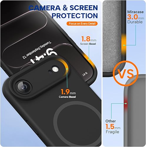 Miniatura 262 de Miracase - Funda diseñada para iPhone 11 con protector de pantalla, funda de goma de silicona líquida, protección total contra caídas y a prueba